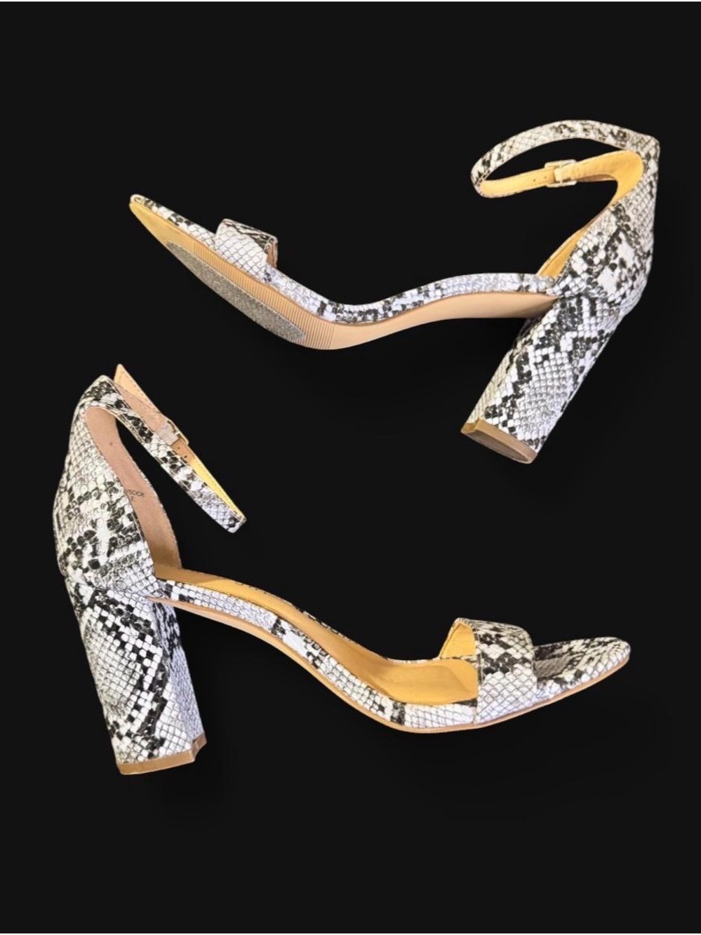 Madden Girl Snake-Print Ankle Strap Block Heel Women size 8.5